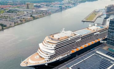 Cruise ship in port at Amserdam
