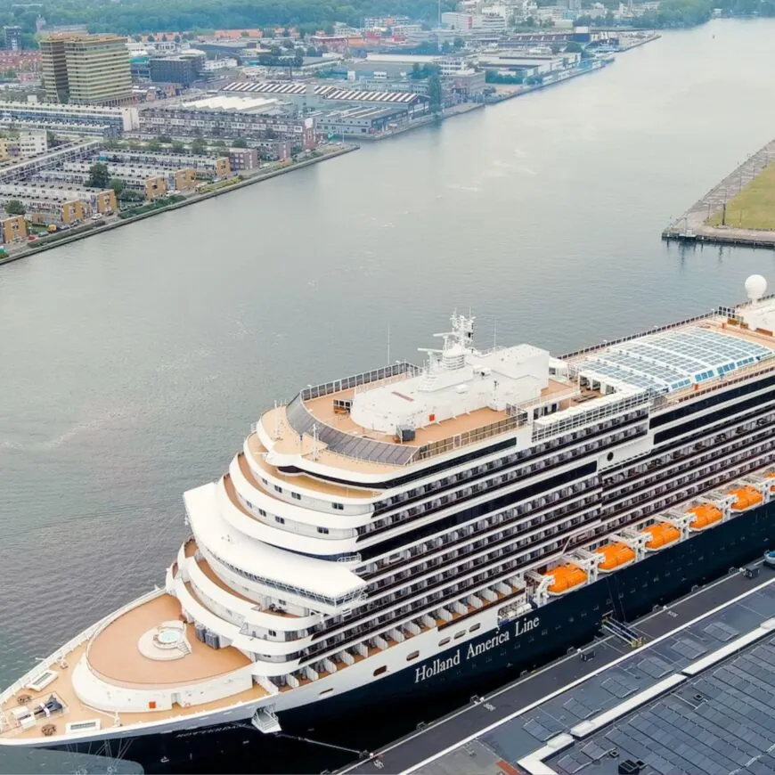 Cruise ship in port at Amserdam