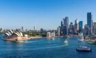 Sydney Harbour landscape with a cruise ship