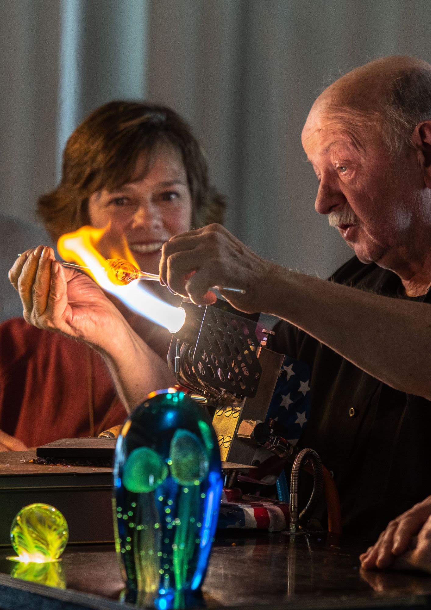 Glassblowing on a Viking River ship