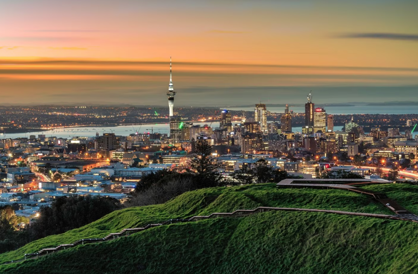 Auckland skyline at dusk