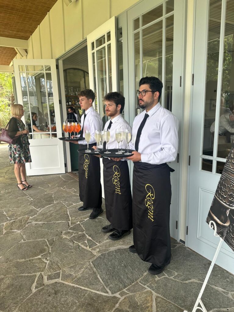 Champagne on arrival at a Regent Seven Seas Cruises event