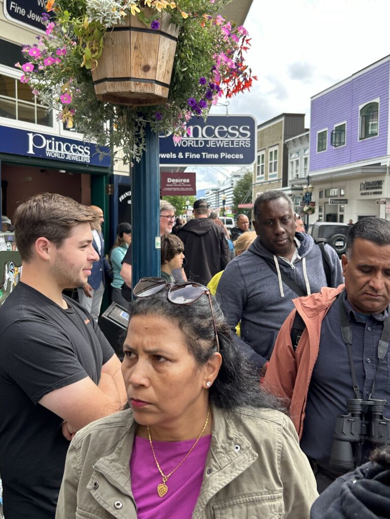 Crowded Juneau streets.