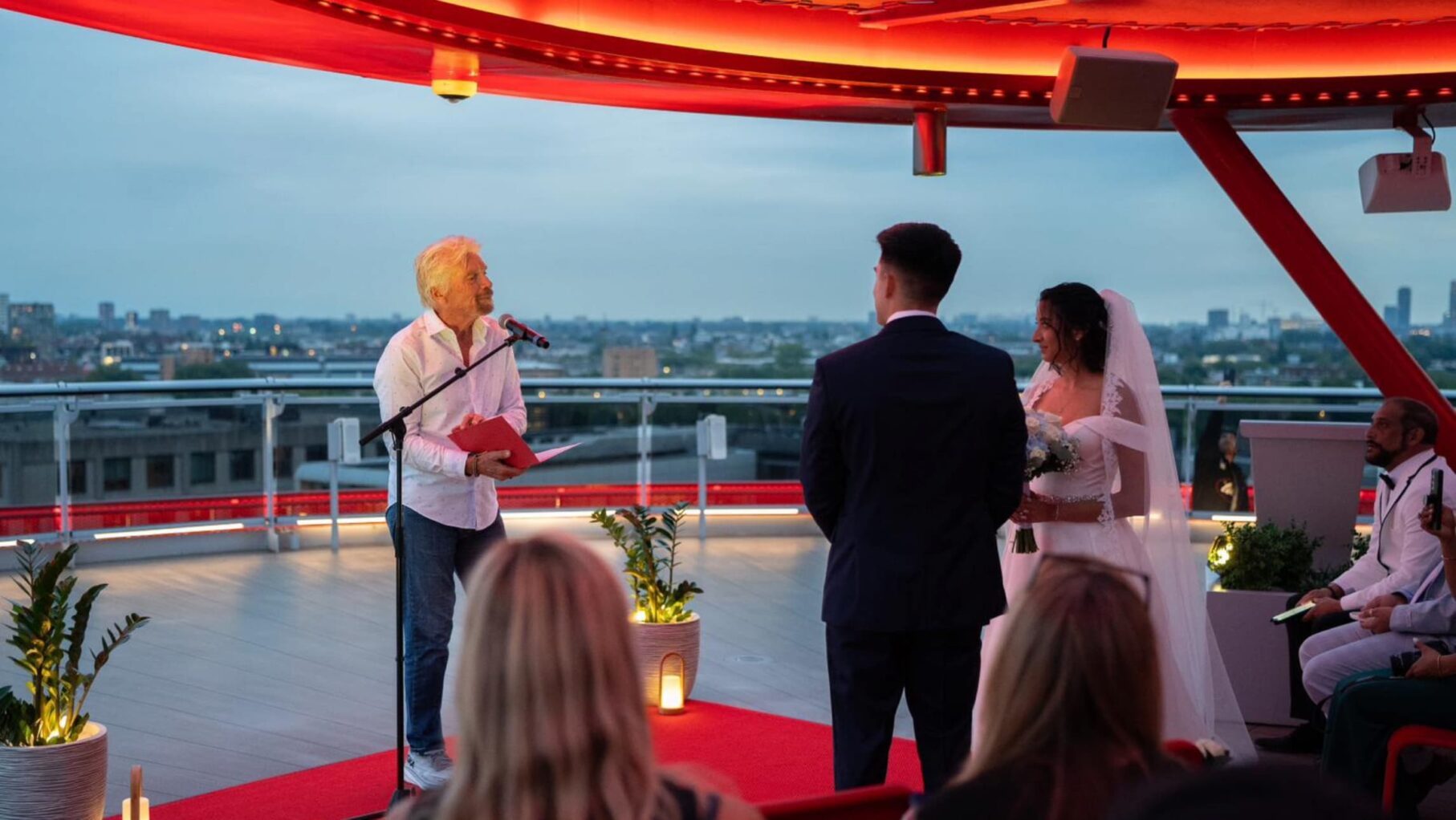 Richard Brandon and a couple on Virgin Voyages