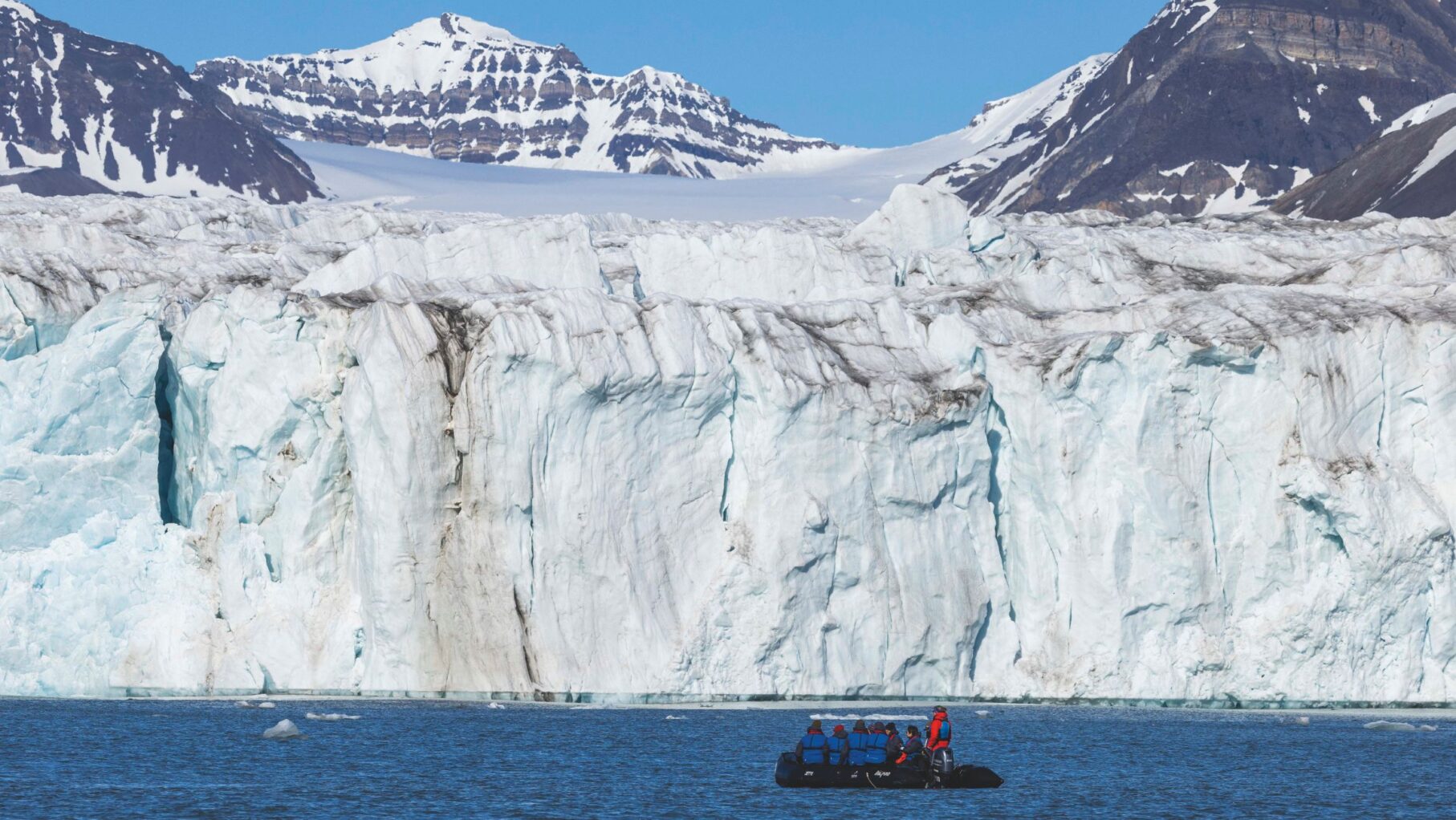 A zodiac excursion to see one of the glaciers