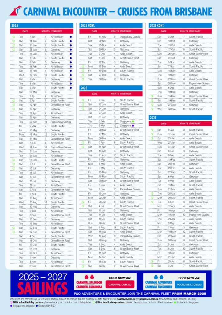 Carnival Cruise Line 2026-27 itineraries Carnival Encounter