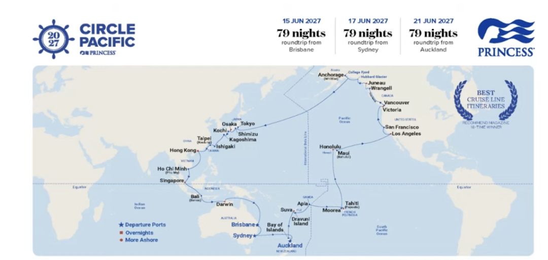 Circle the Pacific itinerary