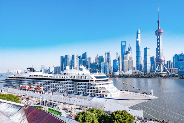 cruise ship on dock - china itinerary