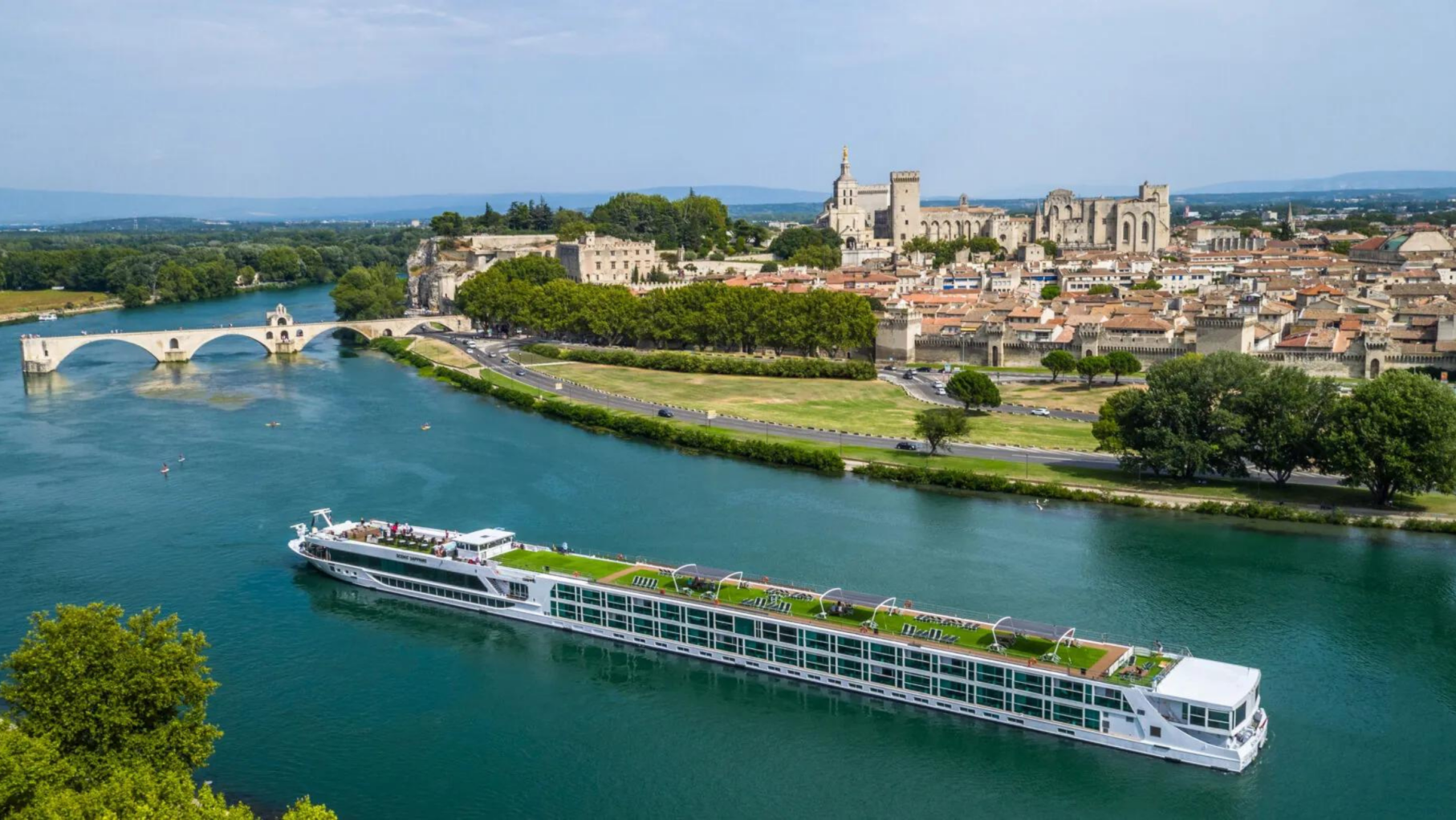 Scenic Sapphire sailing on the waters in Avignon, France