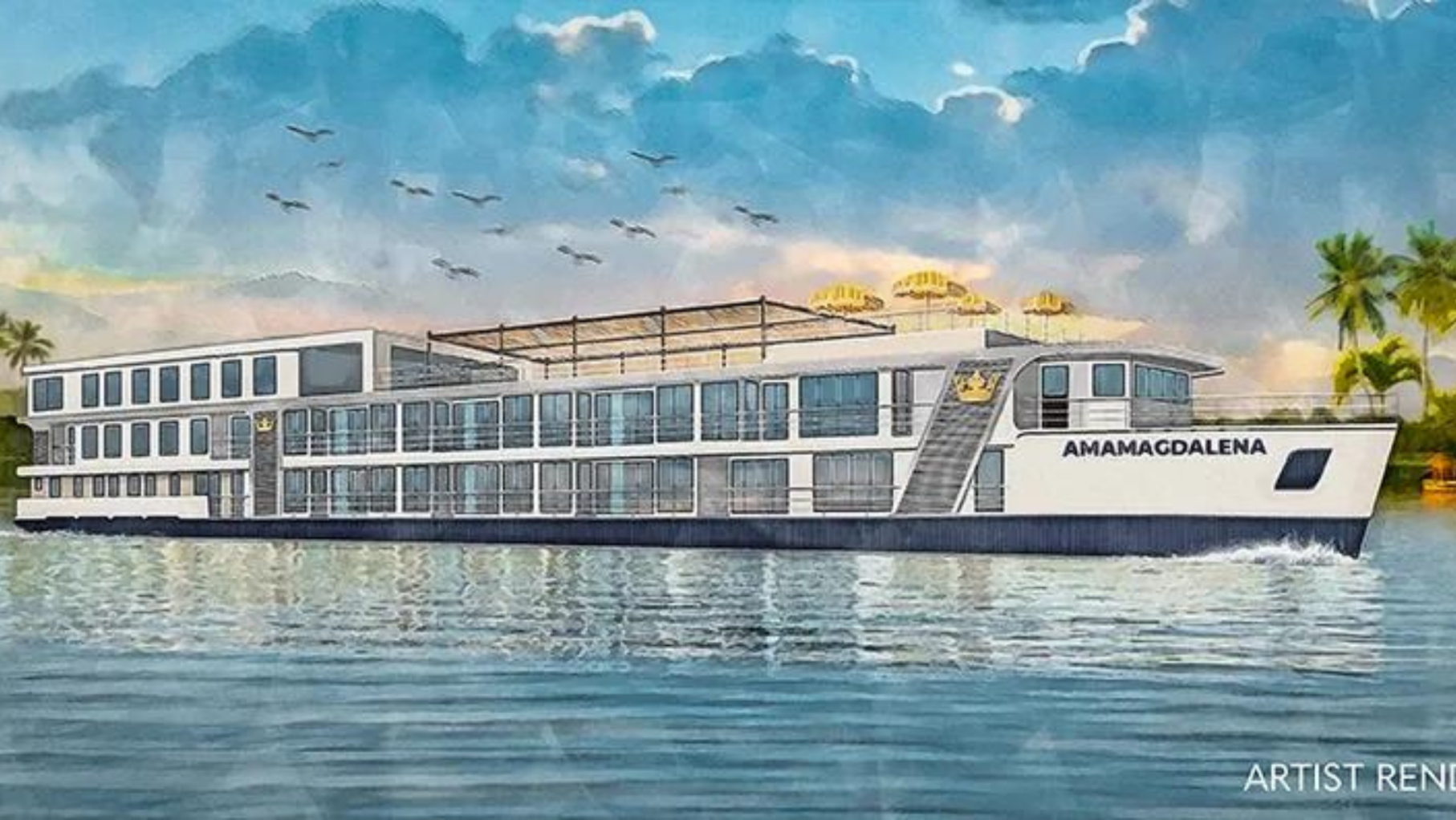 AmaWaterways to debut the AmaMagdalena in 2026. Artists' rendition