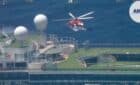 Screenshot of a cruise ship airlift video.