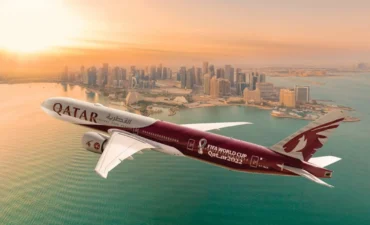 Qatar Airlines flying towards Doha