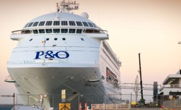 P&O Australia ship in Adelaide.