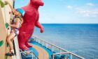 Quantum of the Seas rock climbing girl with parent