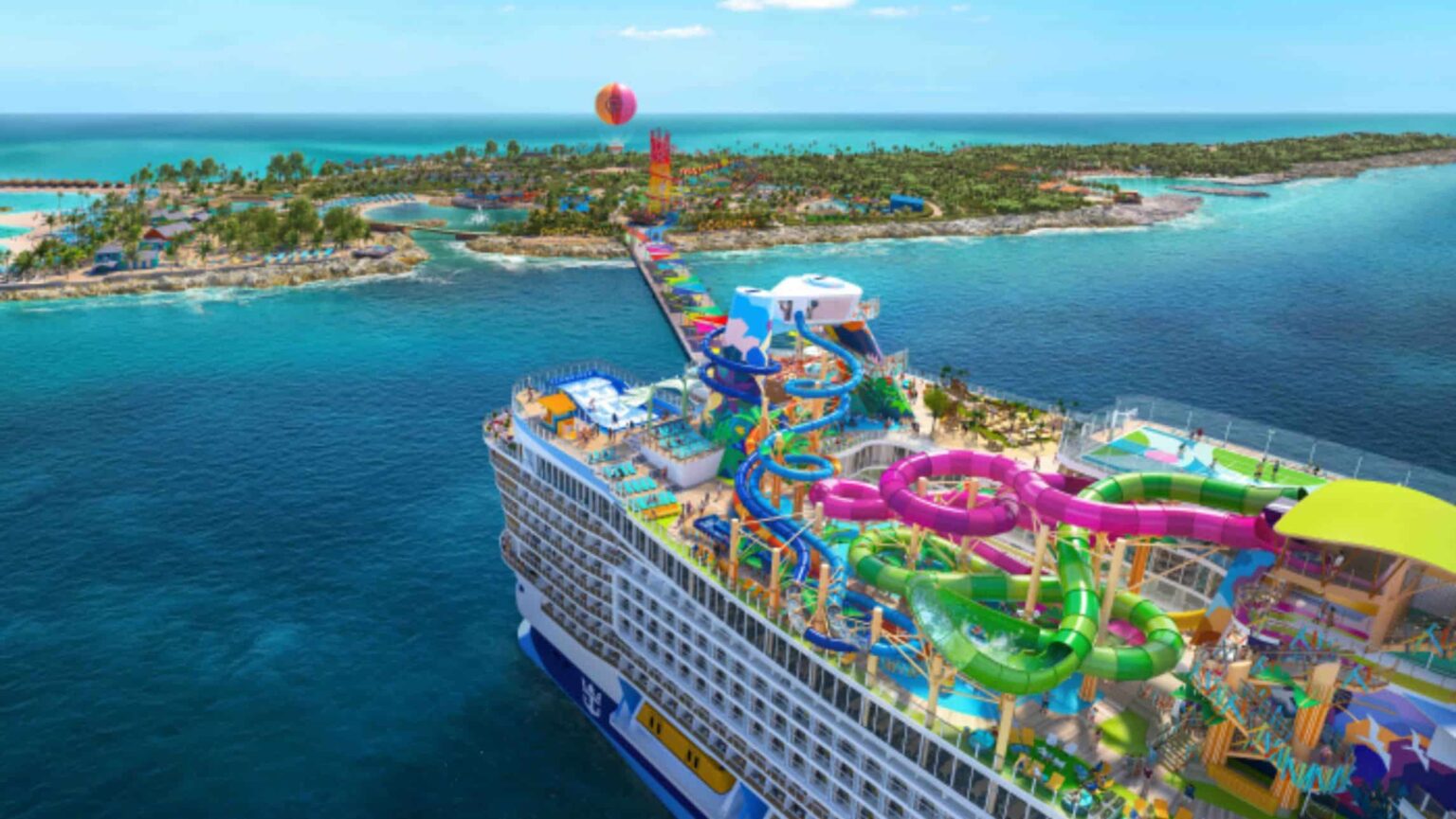 Perfect Day at CocoCay as a cruise ship visits.