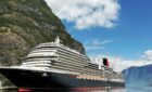 Cunard cruise ship going through New Zealand.