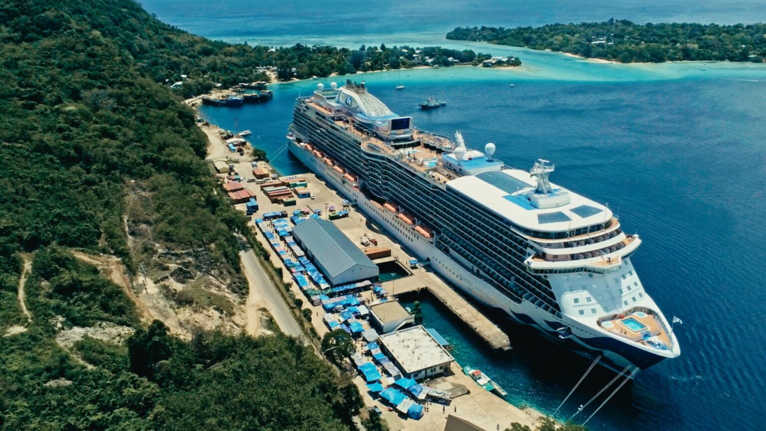 Cruise ship in Port Vila.