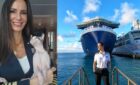 Captain Kate McCue and her cat Bug Naked