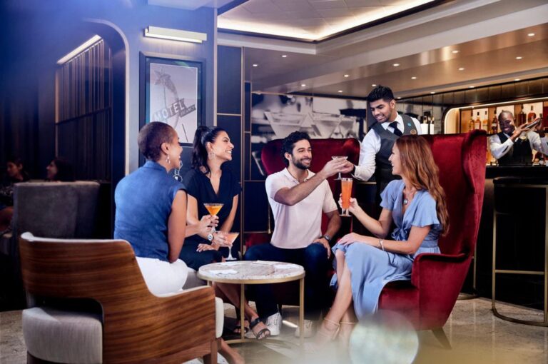 Guests enjoy drinks at Crooners Bar on Regal Princess