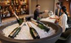 Champagne on ice in a luxury bar