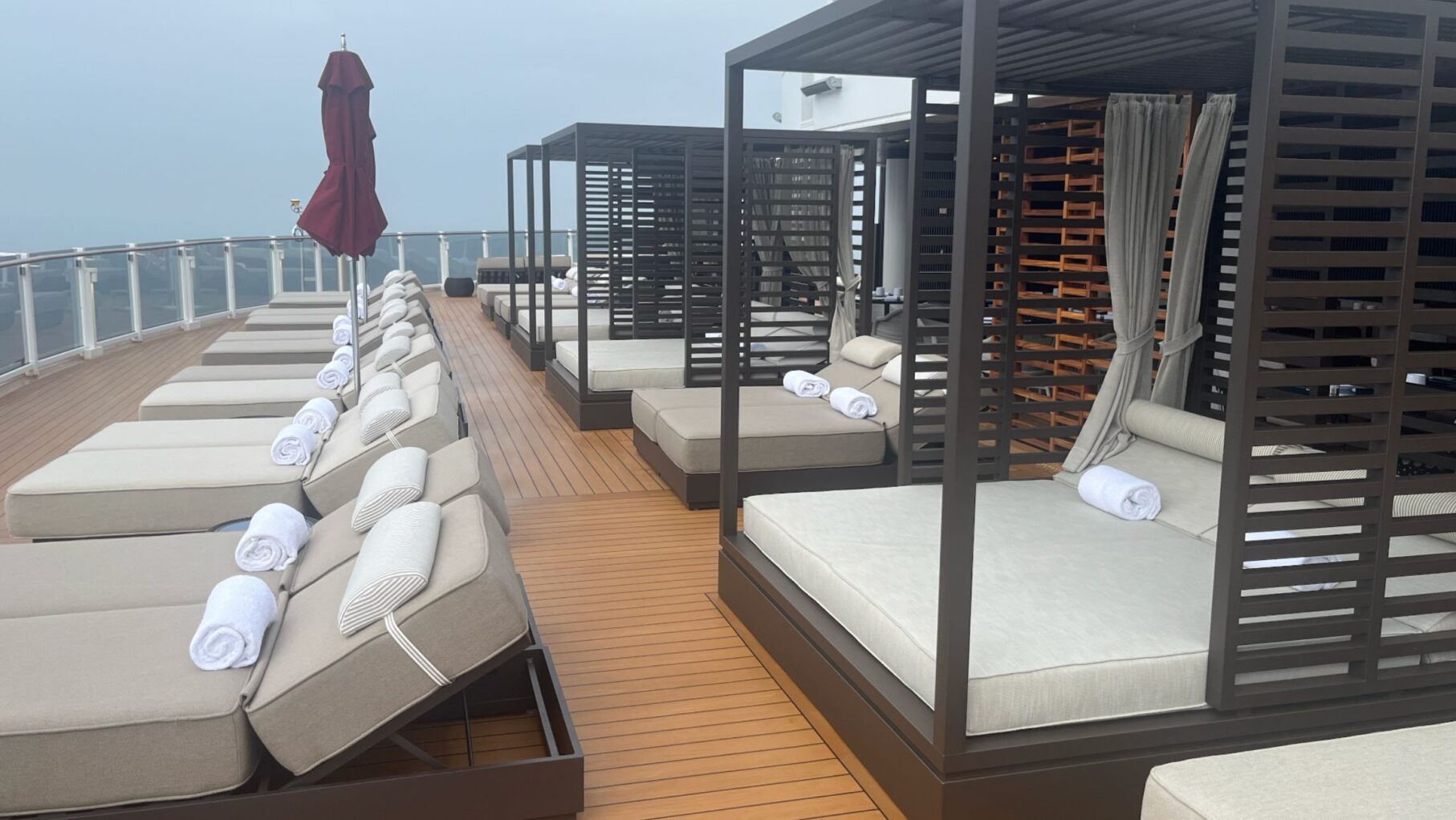 The cabanas inside The Haven