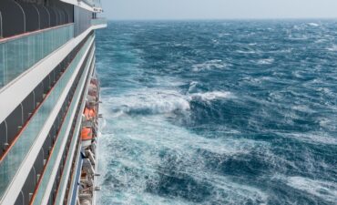 cruise ship in bad weather