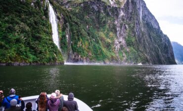 milford sound cruising in zodiac