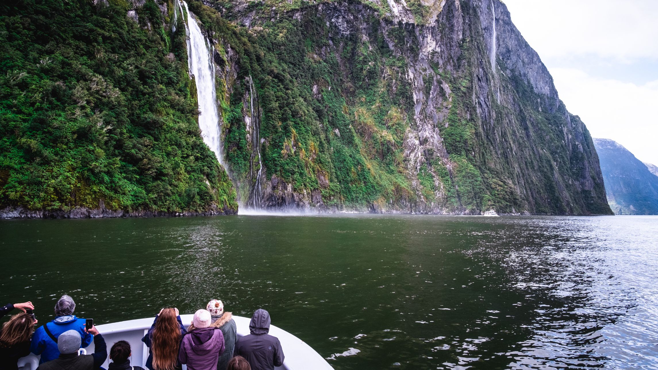 milford sound cruising in zodiac