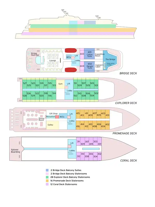 Coral Adventurer Deck Plan