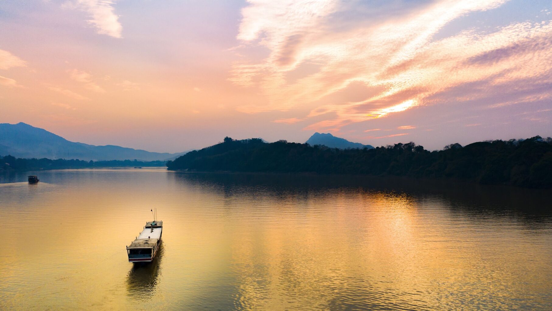 The Mekong River at sunset