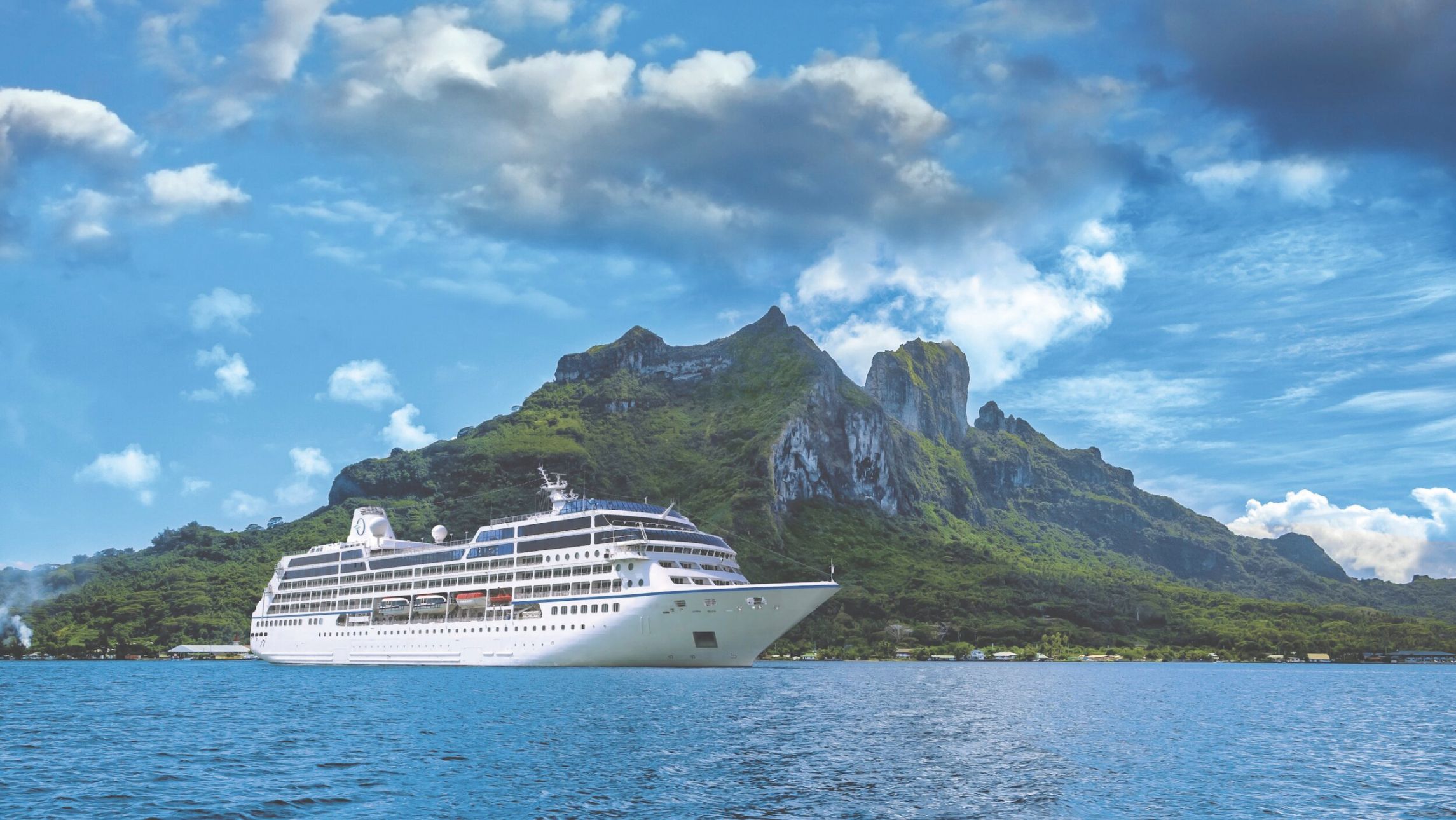 Ponant sailing off Bora Bora Ponant sailing off Bora Bora