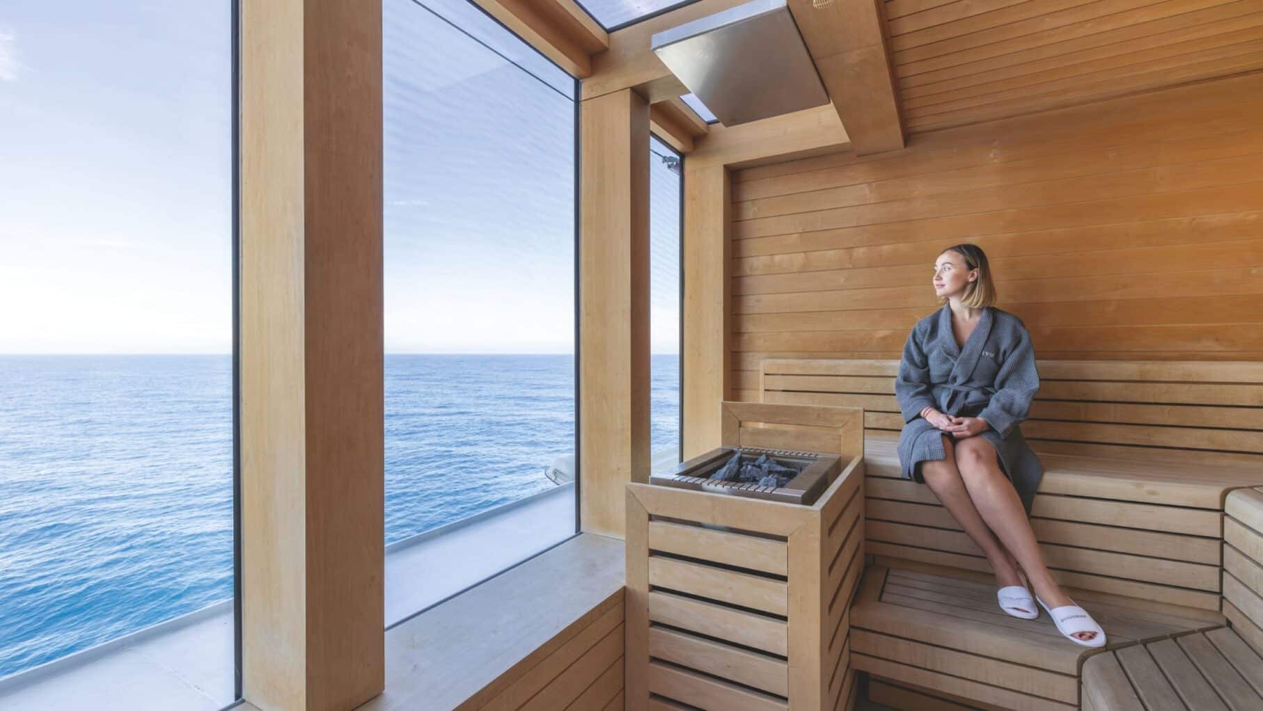 Relax in the sauna onboard