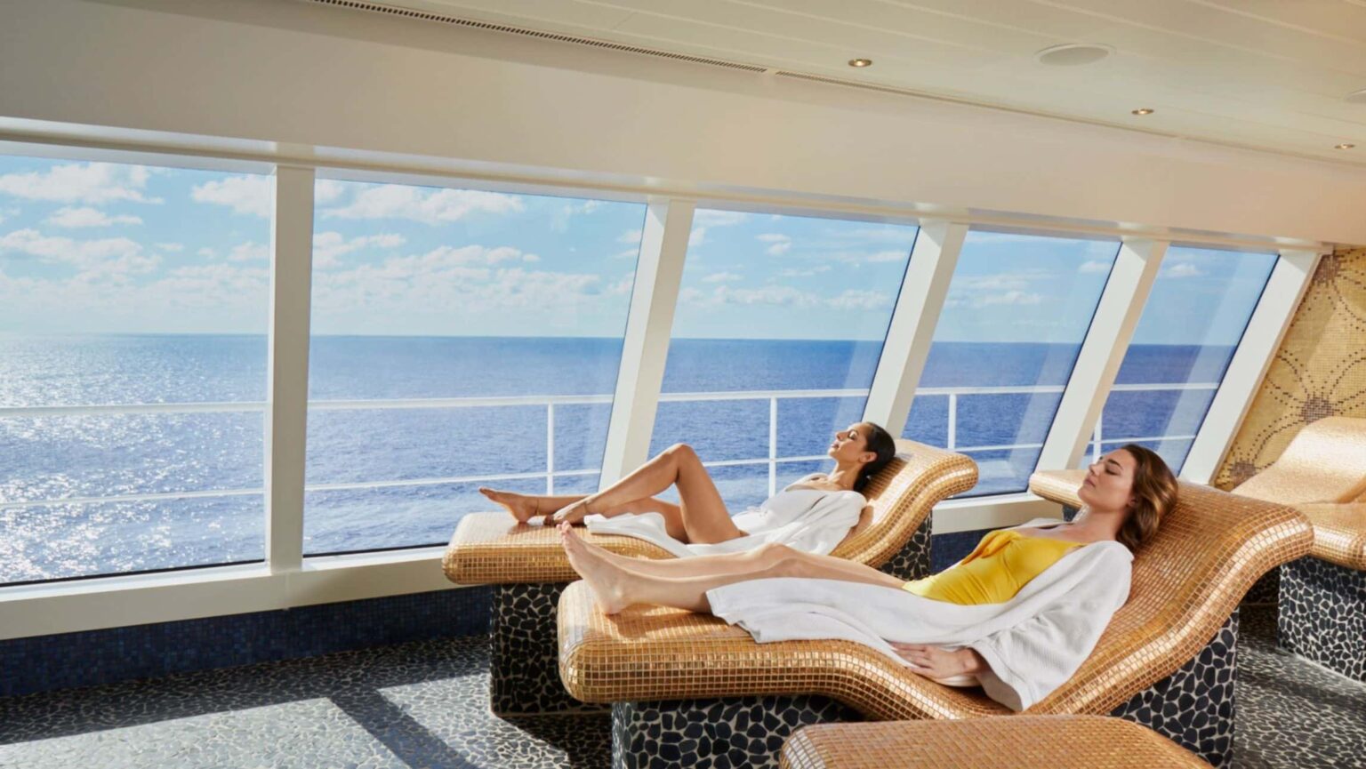 Cruise ship sun loungers