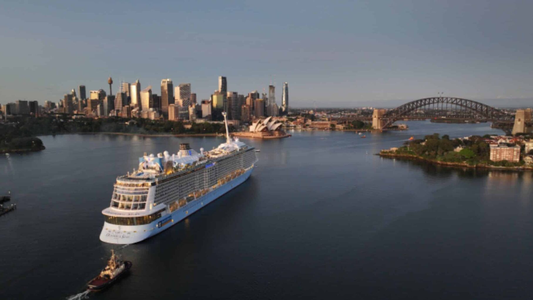 Ovation of the Seas in the harbour.
