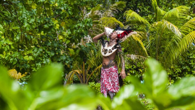An Indigenous man in French Polynesia