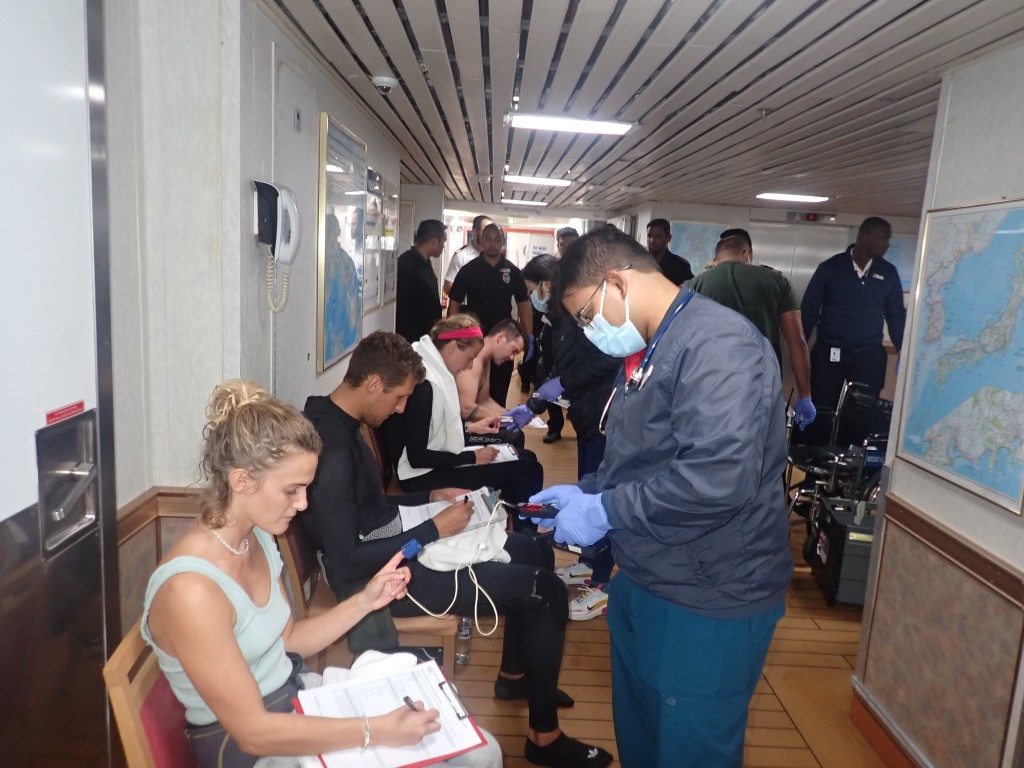 The four people receiving medical treatment