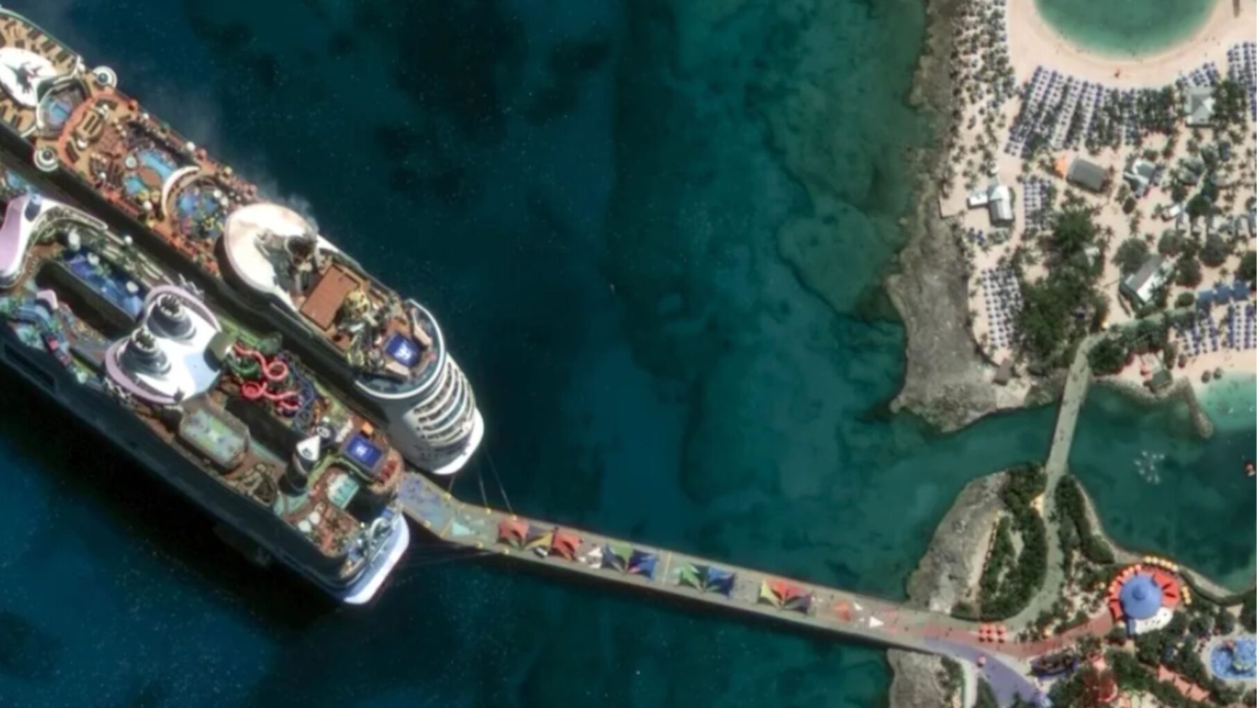 Satelite photos of private islands in the Caribbean.