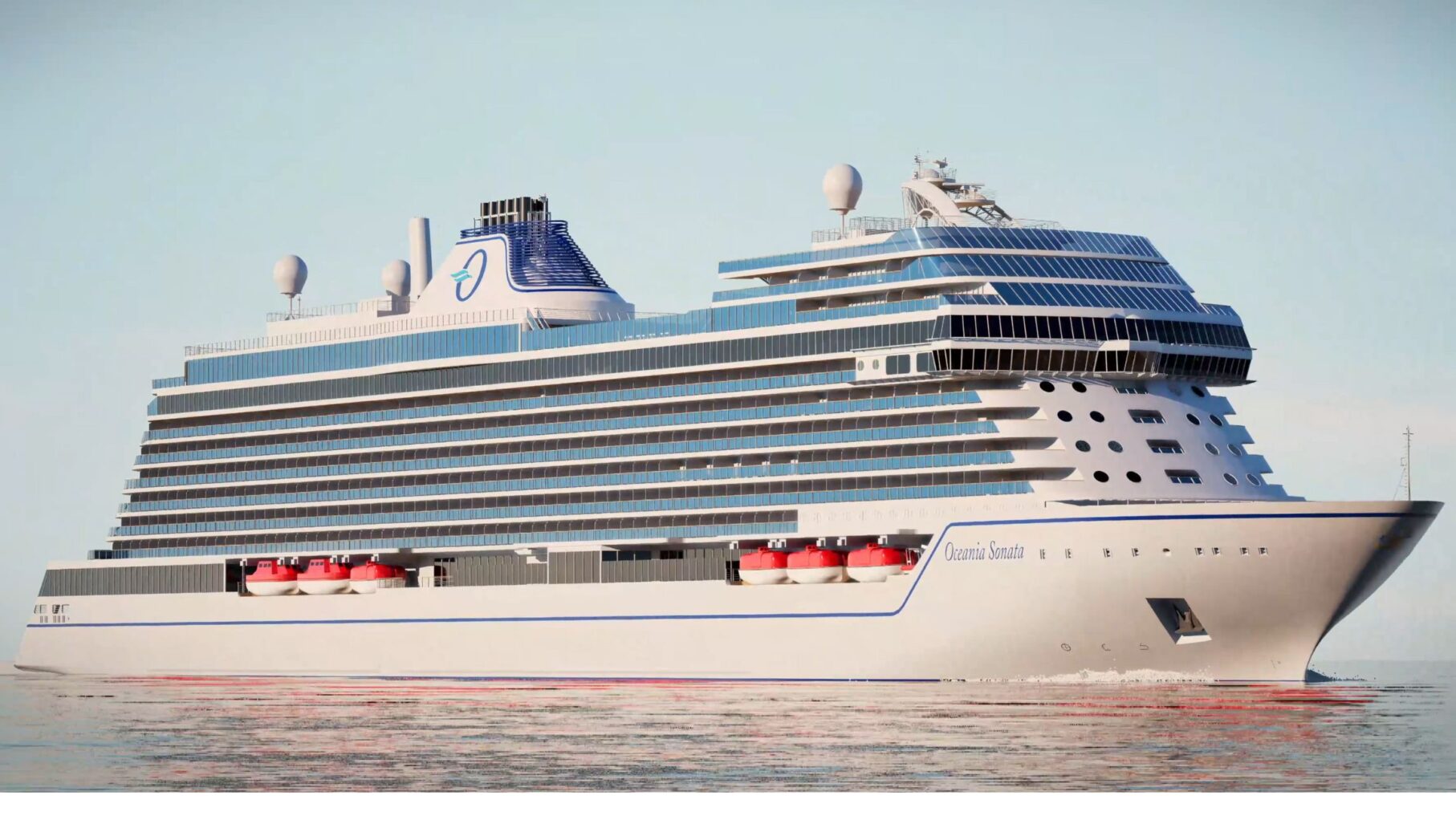 A rendering of the exterior of the Oceania Sonata