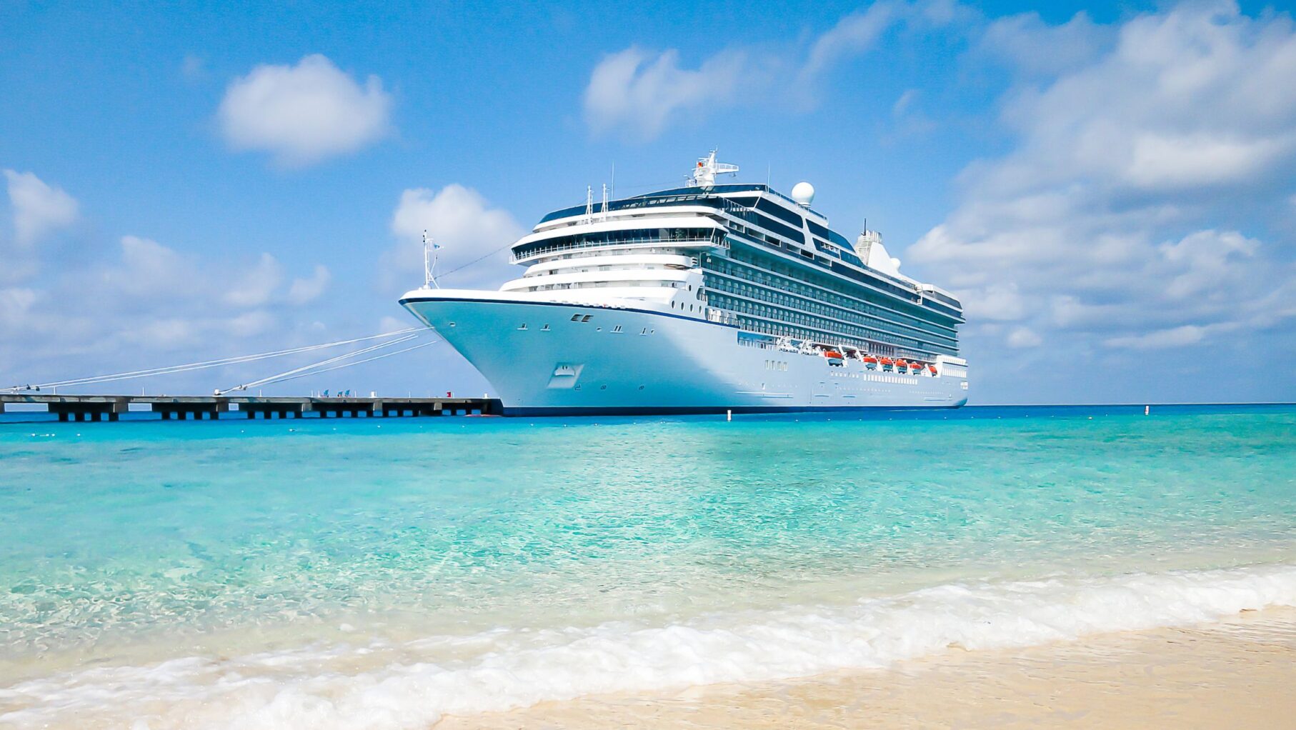 cruise ship on caribbean shores