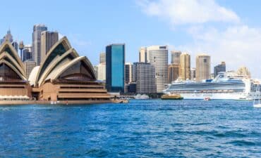 princes sship in sydney harbour.