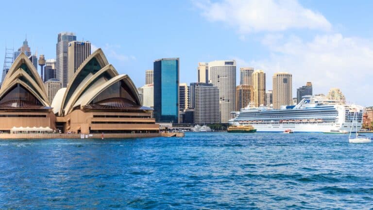 princes sship in sydney harbour.