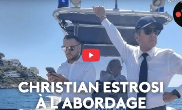 a youtube video screenshot of Christian Estrosi A L'abordage Mayor of Nice takes on Royal Caribbean ship