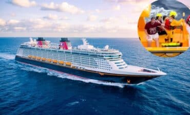 Disney cruise ship girl and father getting rescued