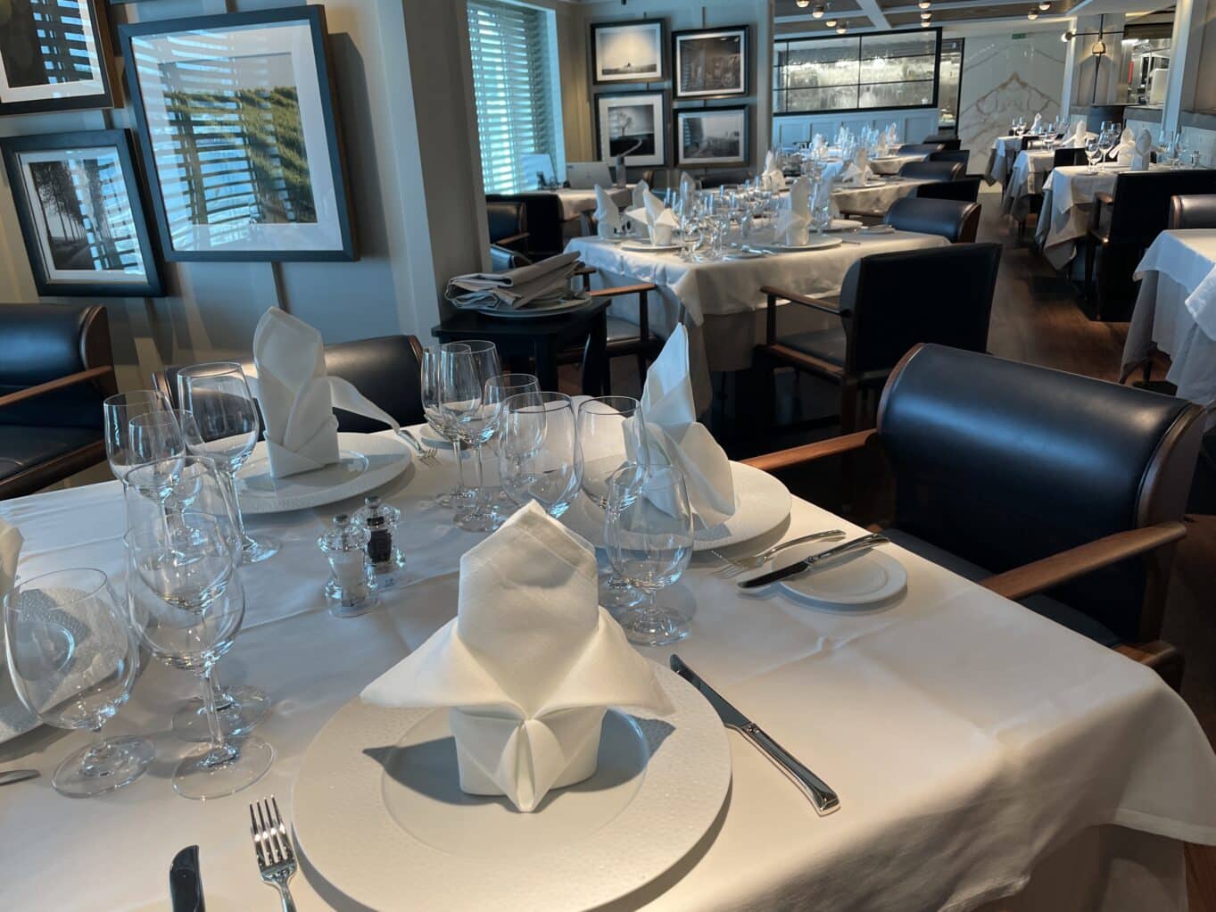 Inside Jacques restaurant on Oceania Allura.