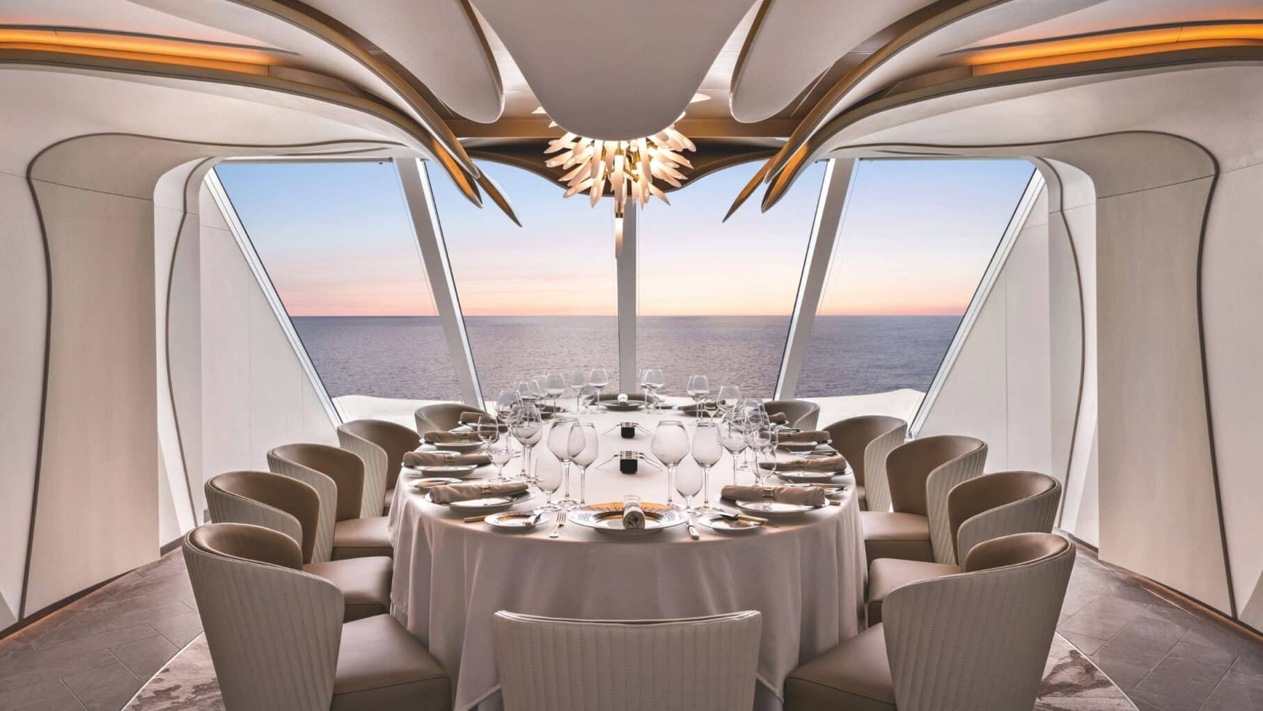 The private dining room on Oceania Allura