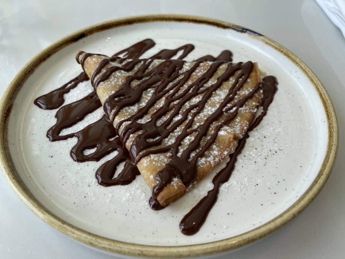 Time to indulge in a chocolate crepe in the new creperie.