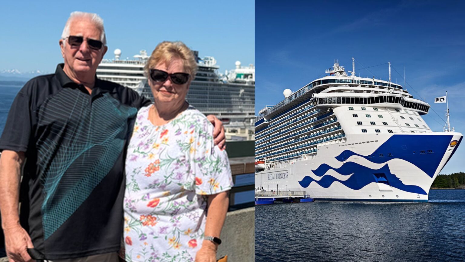 Wayne and Carol Burley on a cruise with the Royal Princess