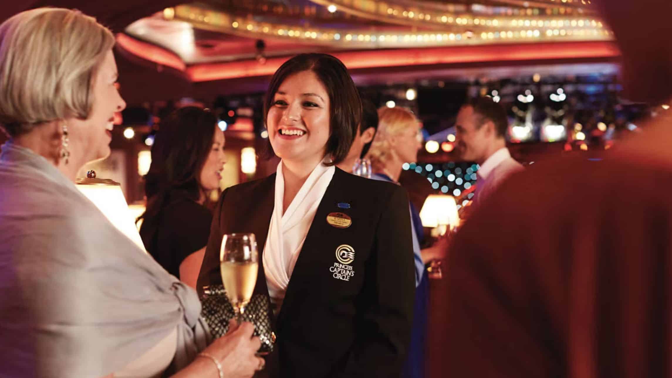 Woman hosting Princess captain's circle