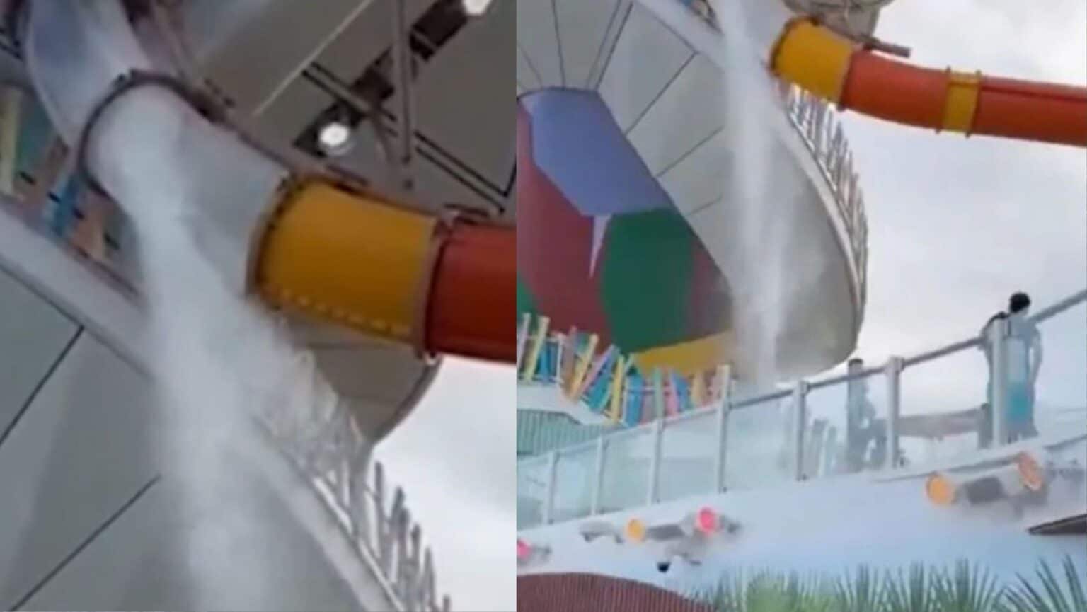 Icon of the Seas waterslide breaking up
