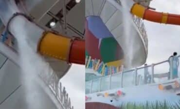 Icon of the Seas waterslide breaking up